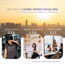 Protects skin from free radicals, pollution, and UV-induced damage